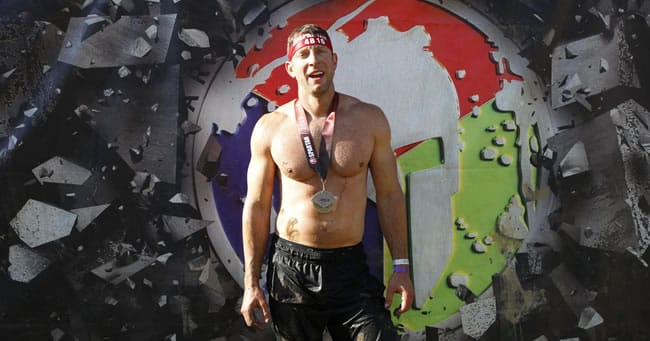 James with his Spartan medal after the race