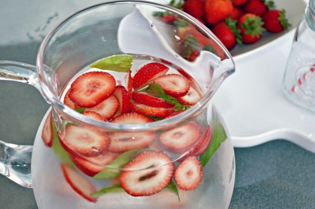 Pitcher of Strawberry Basil Water
